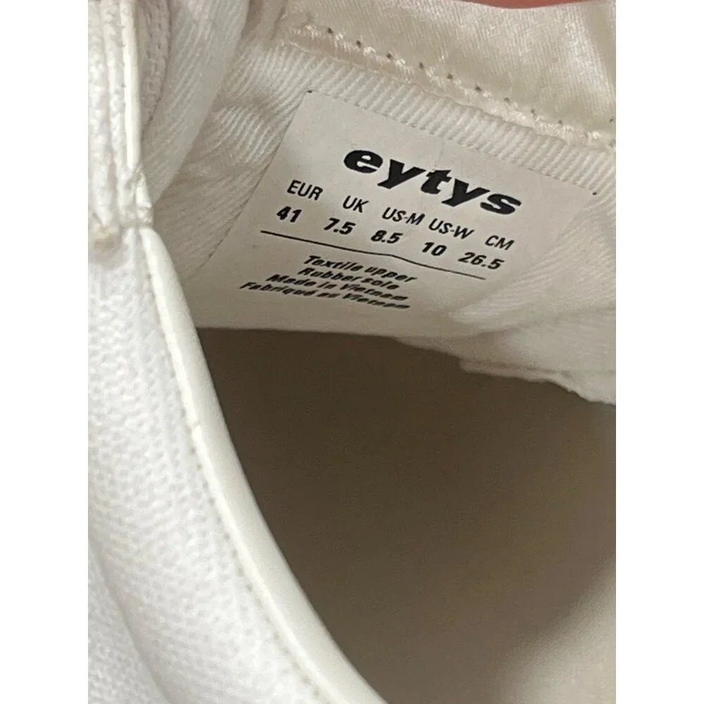 Eytys Odessa Canvas Sneakers in White 41 10 Womens New Nib With Box shoes